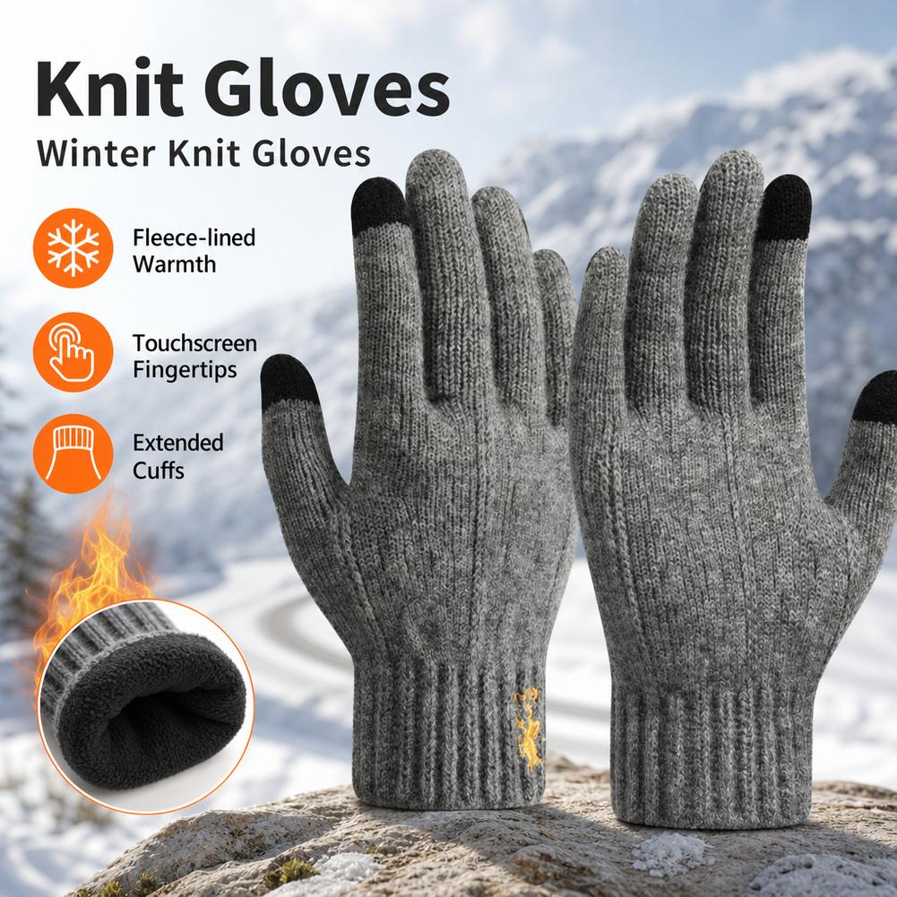 Wool Glove Lined - Guanti da uomo in lana termica