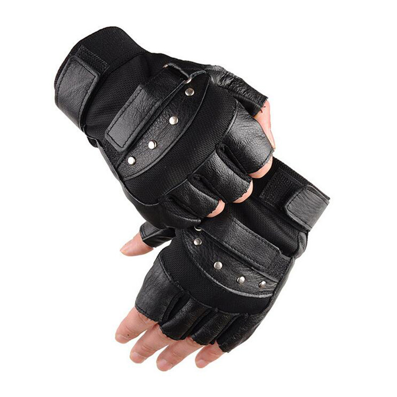 Leather Driving Glove - Guanti da Fitness in pelle con